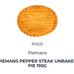 Piemans Pepper steak pies - 6x190g